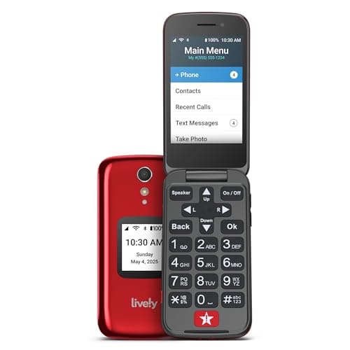 LIVELY Jitterbug Flip Cell Phone for Seniors, Flip2, Red